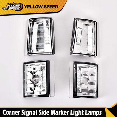 4Pcs Fit For Chevy CK C10 1500 2500 White Clear Corner Signal Side