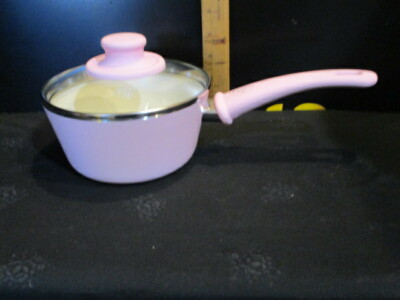  Green Life Diamond Pink Sauce Pan w/ Lid 1  Qt, Non-stick Healthy Ceramic