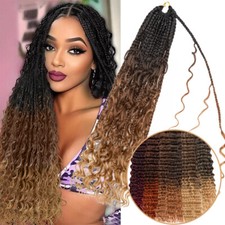 Long Crochet Box Braids Bohomian Pre looped Ocean Wave Braids Hair Extension