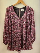 Show Me Your Mumu Donna Michelle Purple Snakeskin Print Tunic Dress Small