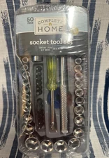 Living Solutions 1/4"-3/8" Drive SAE & Metric Socket and Tool Set 50 Pieces