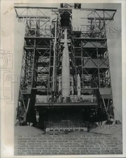 1965 Press Photo Engineers make premieres-launch checks to TAD rocket, Florida
