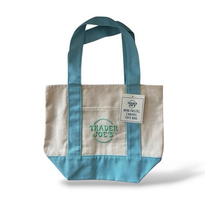 Trader Joe s Limited Edition Pastel Colors Mini Canvas Tote Bag