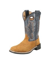 Smoky Mountain Western Boots Boys Pull On Leather Tex Tan Blue 3420Y