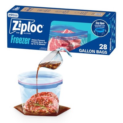 Gallon Food Storage Freezer Bags, Stay Open Design with StandUp Bottom, Easy ...