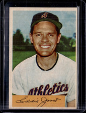 1954 Bowman #35 Eddie Joost Trivia Answer 33 VAR Athletics EX (surface issues)