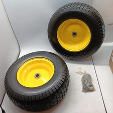(Set of 2) 16x6.50-8 Tires & Wheels 4 Ply for Lawn & Garden Mower Turf Tires