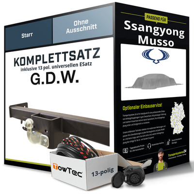 Anhängerkupplung starr für SSANGYONG Musso +E-Satz AHK