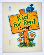Original VINTAGE 1970s Heat Transfer | Kid For Rent Cheap - Photolith