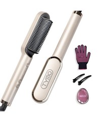 Hair Straightener Brush, TYMO Ring Hair Straightener Comb Straightening Brush