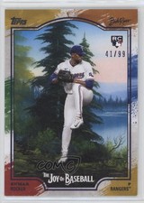 2025 Topps X Bob Ross The Joy of Baseball Paint Splatter /99 Kumar Rocker 1j8b