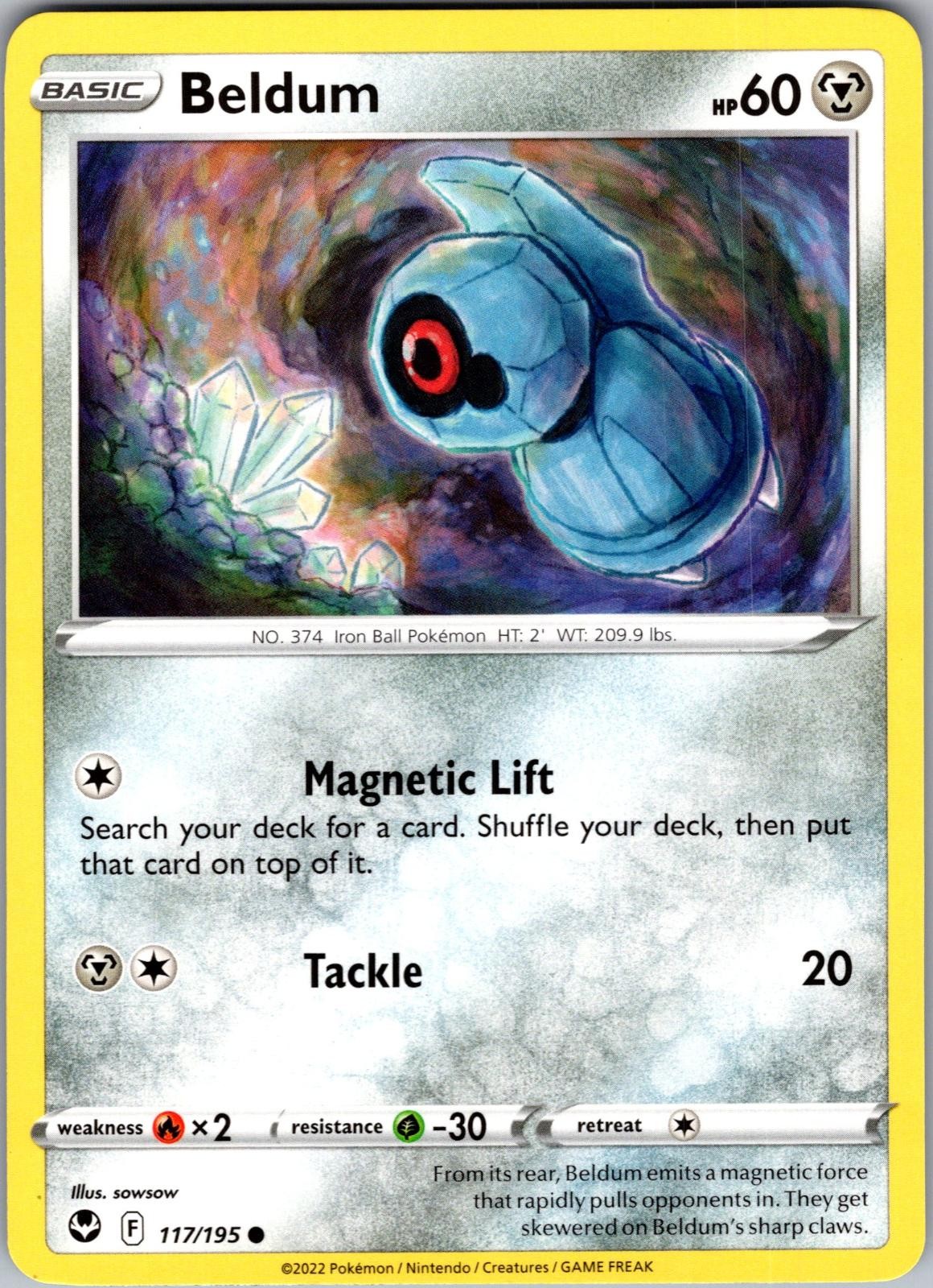 Beldum Silver Tempest 117/195 Common Pokemon Near Mint