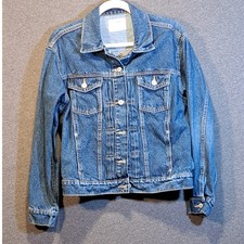 Old Navy Womens Medium Blue Denim Trucker Jacket 100 Cotton Medium Wash M