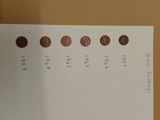 Farthings. 6 Coins.Mixed Dates 1937-1953.CIRCULATED Condition See Pics.