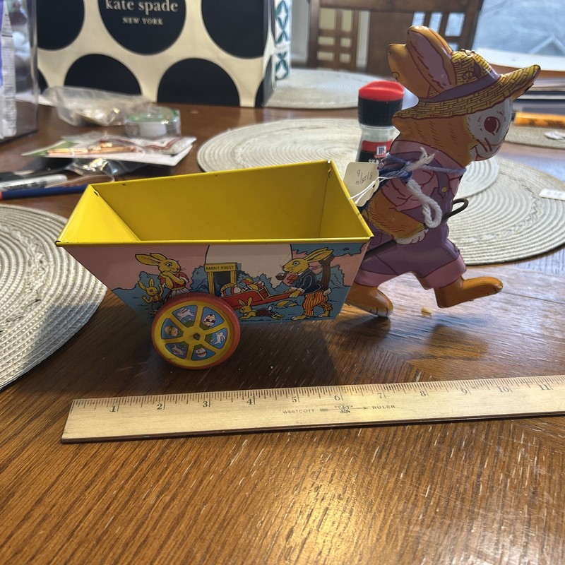 Tin Bunny Rabbit Wagon 1950’s Chein