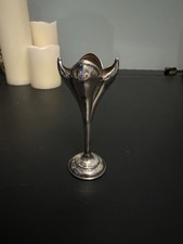 Vintage Metal Silver Plated Posy/Bud Vase Made In England 12cm Tall
