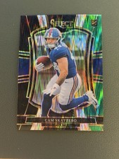 2025 Panini Select - Premier Cam Skattebo #195 Black & Green Shock Prizm (RC)