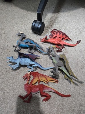 Kid Galaxy Poseable Dragon Action Figures Lot of 5