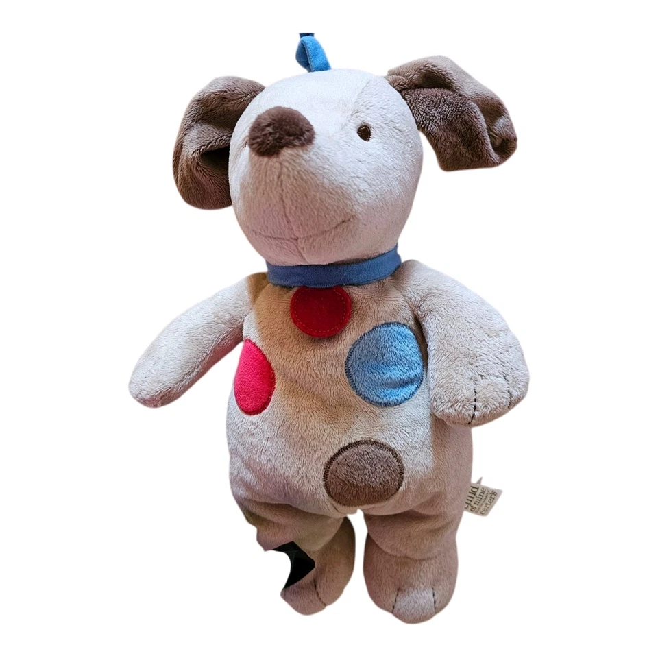 Carter’s Child Of Mine Brown Musical Puppy Dog Pull Plush Spotted Stuffed Dots - Image 2 of 4