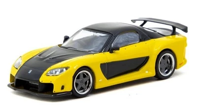TARMAC WORKS MAZDA RX-7 Veilside Fortune7 - yellow / black - Tarmac 1:64