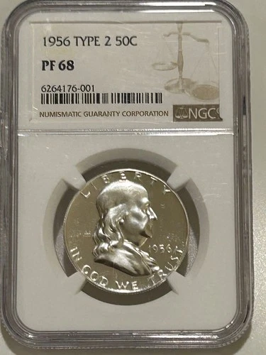 1956 Proof Franklin Silver Half Dollar Type 2 NGC PF68