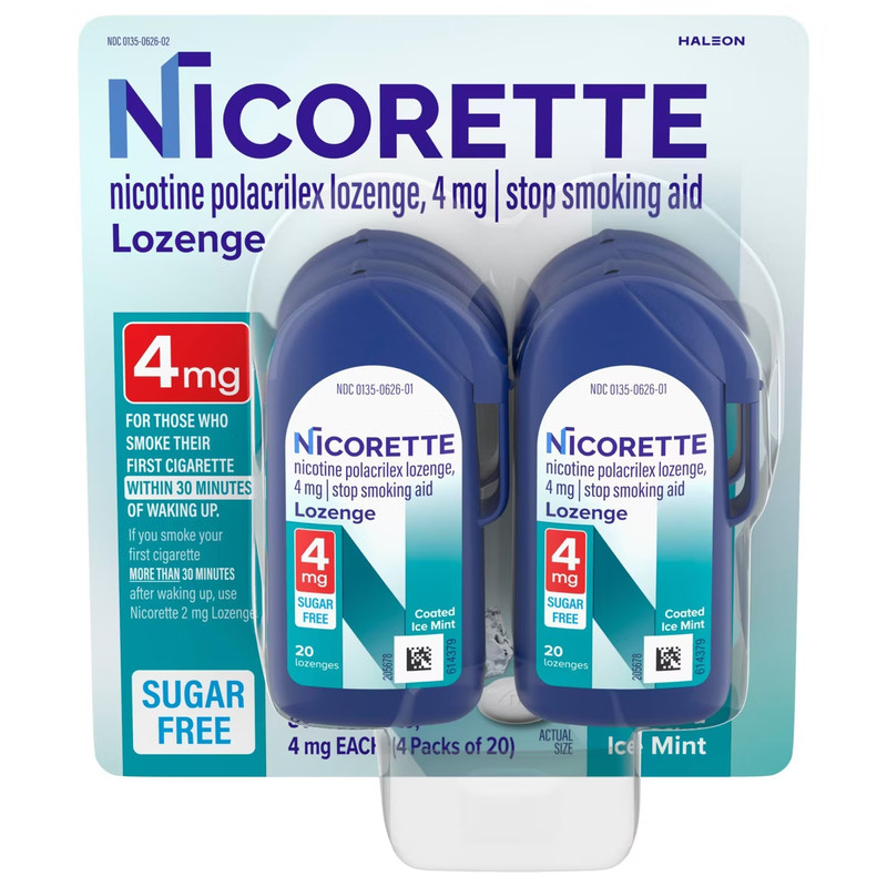 Nicorette 4mg Nicotine Lozenges - 4 Pack / 80 Pieces - NEW