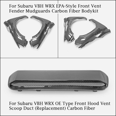 For Subaru VBH WRX Front Hood Vent Scoop Duct/Front Vent Fender Pair Auto Carbon
