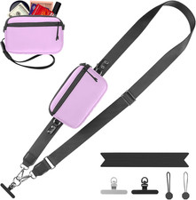 Clip and Go Strap for Phone with Wallet Crossbody, Adjustable Phone Lanyard with