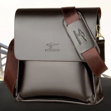 Luxury Kangaroo Brand Leather Messenger Bag Man Handbag Chest Crossbody Bag For 