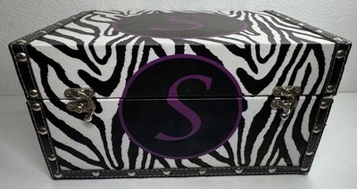  S  Zebra Stripe Trinket Box / Chest / Keepsake/Storage Box Hinged Lid . 12x8x6