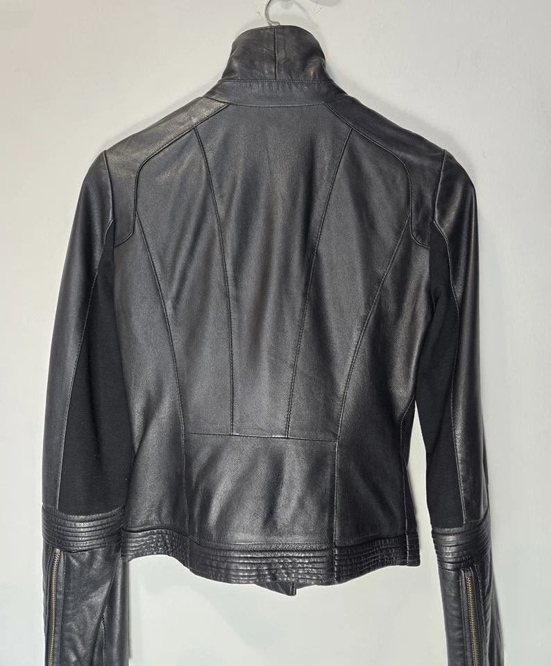 Chaqueta de moto de cuero negra Bebe talla XS Foto 2 de 4