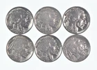 1930-1937 XF/AU Better Condition: Great Detail in Buffalo Horn 6 Coin Lot *808