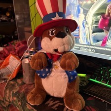 Buc-ees Plush Beaver Uncle Sam Fourth of July 4th USA Patriotic Stuffed Animal