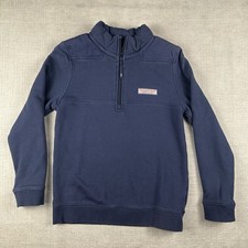 Vineyard Vines Pullover Girls Medium 12/14 Navy 1/4 Zip Sweatshirt blemish
