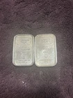 U.S.V.I. Ingot Co. 2x 1 Troy oz .999 Silver Bars 1981, 2 oz Total Silver Bar Lot