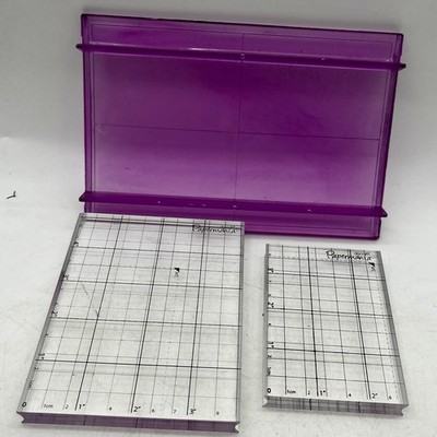 2 Papermania Docrafts transparente Acryl Stempelblöcke mit Gitter 10 x 7 cm 13 x 10 Basteln