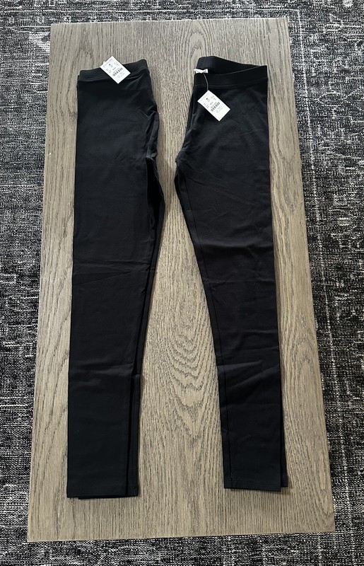 JCrew Crewcuts Lot Of 2 NWT Black Everyday Leggings Size 14 Cotton/Elastane