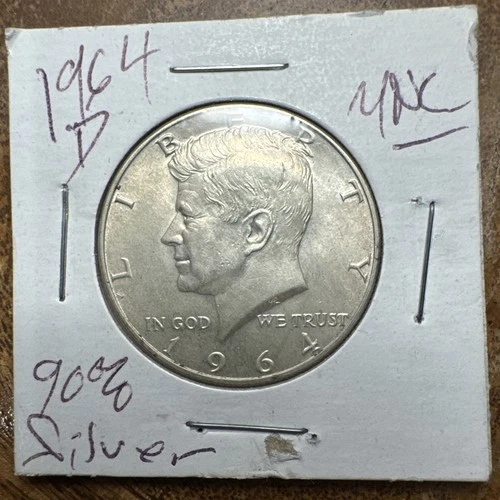 1964-D Kennedy Half Dollar 90% Silver UNC US Coin Denver Mint JFK