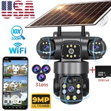 Solar Battery Powered Wireless WiFi Home Security Camera System Outdoor Pan/Tilt