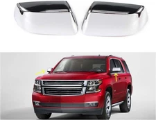 Chrome Mirror Cover Caps Top Half Compatible with 2015-2019 Chevy Tahoe Subur...