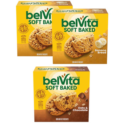 Soft Baked Breakfast Bars Variety Pack, Banana Bread and Oats & Chocolate, 3 Box