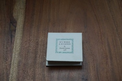 If I Were a Number   Derek Cowan 1986 Handmade Miniature Poetry Book Ltd 75