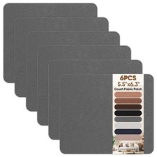 Couch Patch Repair Fabric,6-Piece Self-Adhesive Microfiber Patches  Quick Fix Sof