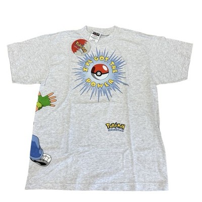 Vintage Pokemon I ve Got The Power T-shirt 1999 Kids XL Adult S/M NWTs Ash