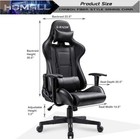 Homall S-Racer Carbon Fiber Style Gaming Chair Black PU Leather Adjustable Seat — photo 4