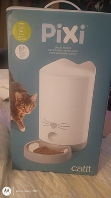 Catit Pixi Smart Feeder Automatic Cat Food Dispenser Wi-Fi White Stainless Steel