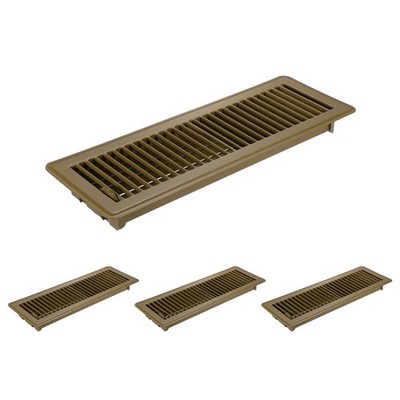 4 Pcs 4x14 Inch Floor Vent Covers Floor Registers Walkable Floor Air Vent Brown