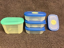 TUPPERWARE FREEZER MATES 9.75 290 4161 4.75 140 2086 date dial blue turquoise
