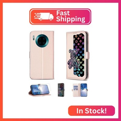 Case Compatible for Huawei Mate 30 Pro Phone Case Flip Stand Cover [with Tempere
