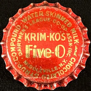 KRIM KO'S FIVE O UNUSED CORK SODA BOTTLE CAP MIDDLEVILLE NEW YORK CHOCOLATE NY